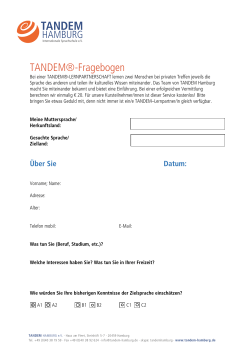 Fragebogen - TANDEM Hamburg