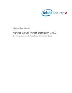 McAfee Cloud Threat Detection 1.0.0 Lösungshandbuch Zur