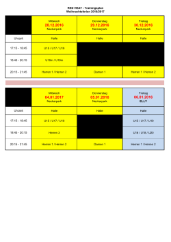 Trainingszeiten - Red Heat Stuttgart Basketball