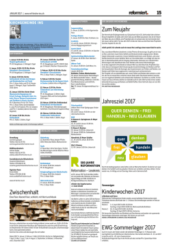 Januar 2017 - Evangelisch-reformierte Kirchgemeinde Ins
