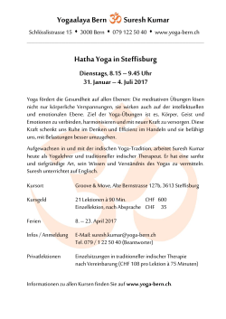 Yoga Steffisburg Jan – Juli 2017