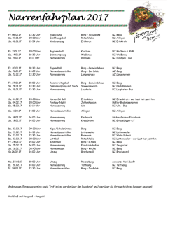 Narrenfahrplan 2017