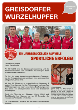 Jahresbericht 2016 - Greisdorfer Wurzelhupfer