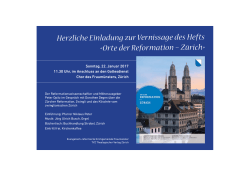 Orte der Reformation – Zürich