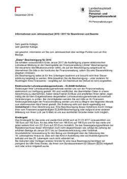Jahreswechselinfo Beamte 2016/2017