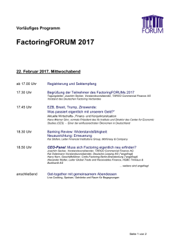 FactoringFORUM 2017 - FORUM • Institut für Management GmbH