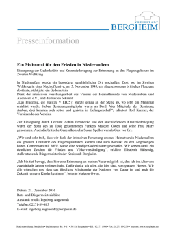 Ein Mahnmal f&uuml;r den Frieden in Niederau&szlig;em