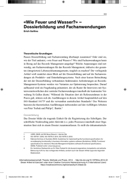 Dossierbildung und Fachanwendungen