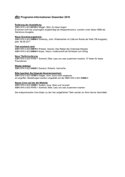 dtv Programm-Informationen Dezember 2016