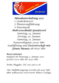 A5 Flyer - Gemischter Chor Gundetswil