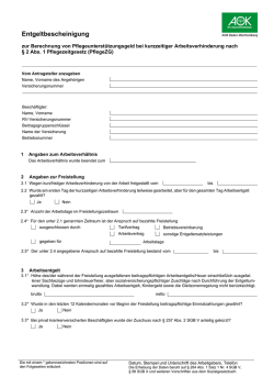 Verdienstbescheinigung Pflegeunterst&uuml;tzungsgeld