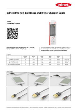 ednet iPhone&reg; Lightning-USB Sync/Charger Cable