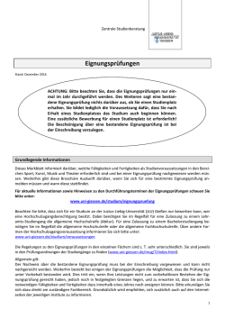 Eignungspr&uuml;fungen - Justus-Liebig