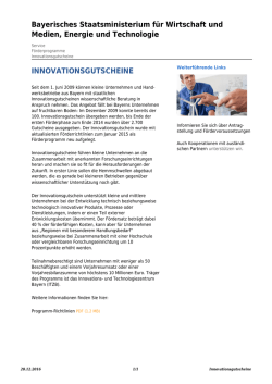 Innovationsgutscheine - Bayerisches Staatsministerium f&uuml;r