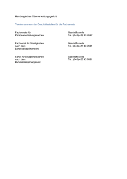 Hamburgisches Oberverwaltungsgericht Telefonnummern der