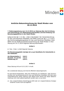 Die vorstehende Satzung wird hiermit &ouml;ffentlich bekanntgemacht