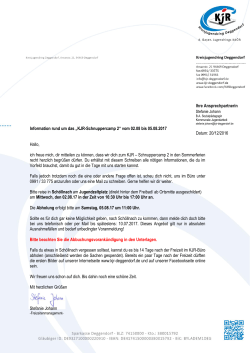 Infobrief Schnuppercamp 2 2017