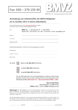 Anmeldung - BMVZ eV – Bundesverband MVZ