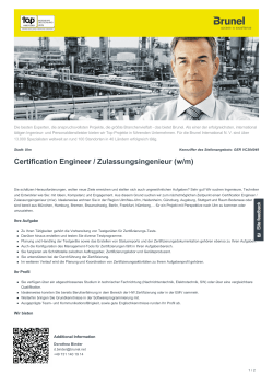Certification Engineer / Zulassungsingenieur Job in Ulm