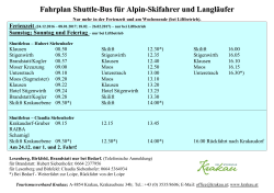 Fahrplan Shuttle-Bus für Alpin
