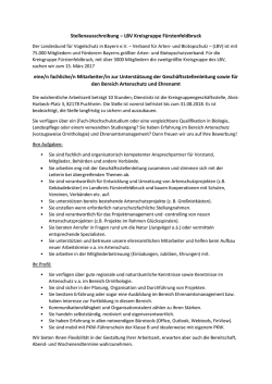 Eine/n fachliche/n Mitarbeiter/in zur Unterst&uuml;tzung der