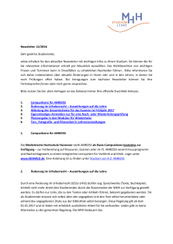 Newsletter 12.2016 - Medizinische Hochschule Hannover