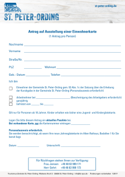Antrag auf Ausstellung einer Einwohnerkarte - St. Peter