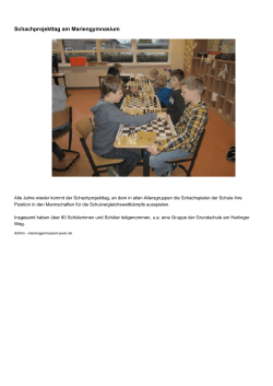 Schachprojekttag am Mariengymnasium - Mariengymnasium