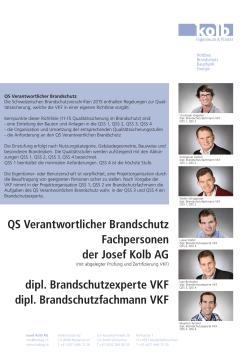 QS Verantwortlicher Brandschutz Fachpersonen der Josef Kolb AG