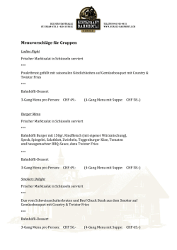 Menuvorschlag für Gruppen - Bahnhöfli Sursee Restaurant