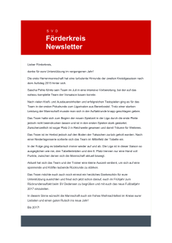Newsletter - SV Dedensen