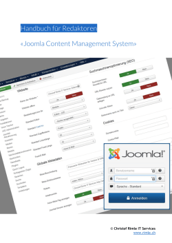 Joomla 3 - Anleitung f&uuml;r Redaktoren