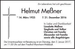 Helmut Me&szlig;ner - Mannheimer Morgen