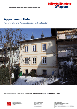 Appartement Hofer in Hopfgarten