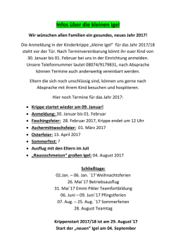 Aktueller Hinweis auf 2017