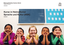 Kurse in Heimatlicher Sprache und Kultur (HSK)