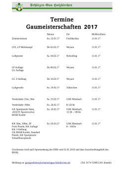 Termine Gaumeisterschaften 2017