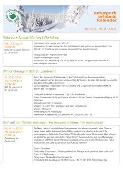 Naturpark Auszeit Montag | Workshop Winterführung im Stift St