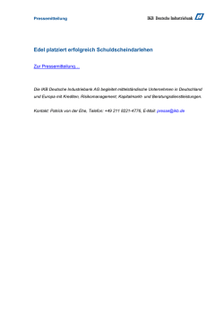 Edel platziert erfolgreich Schuldscheindarlehen