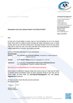 Infobrief Inklusive Freizeit 2017