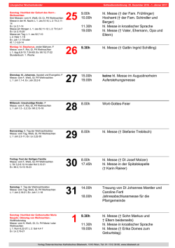 Liturgischer Wochenkalender