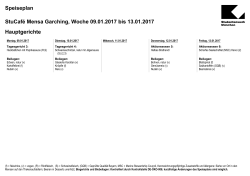 Speiseplan StuCafé Mensa Garching, Woche 09.01.2017 bis 13.01