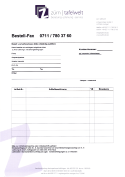 Fax-Bestellung - ZÜRN Tafelwelt