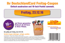 Ihr DeutschlandCard Freitag-Coupon