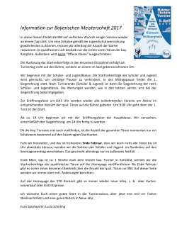 Information zur Bayerischen Meisterschaft 2017 - GSV