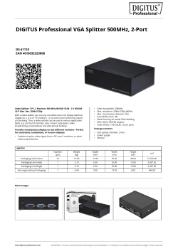 DIGITUS Professional VGA Splitter 500MHz, 2-Port