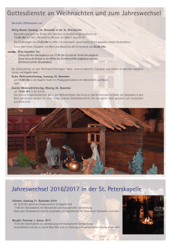 Gottesdienste an den Feiertagen - sankt