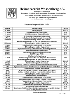 Jahresprogramm 2017 - Heimatverein Wassenberg
