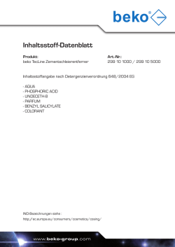Inhaltsstoffe Zementschleierentferner