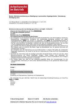 Musterbetriebsvereinbarung:Beteiligung in - Bund